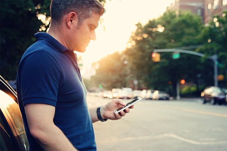 Men holding smartphone